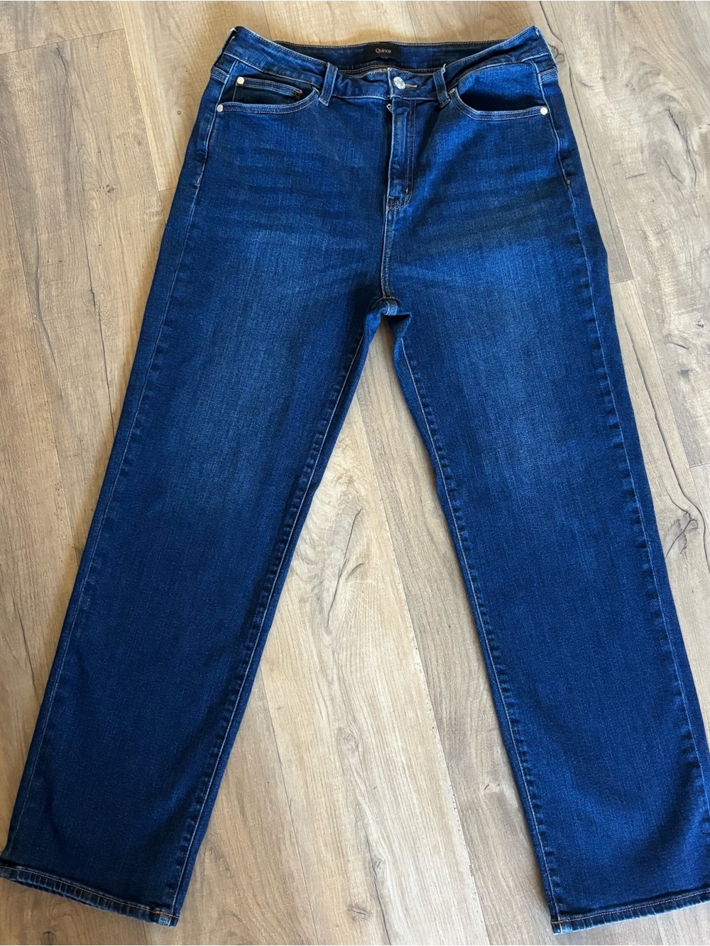 Quince Women’s Dark Blue Straight-Leg Jeans